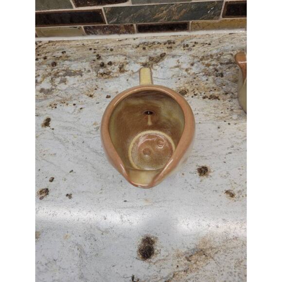 Vintage Frankoma Sugar Creamer, Plainsman Desert Gold, Open Bowl 5DB Pitcher 5DA - Picture 4 of 6